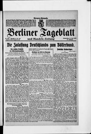 Berliner Tageblatt und Handels-Zeitung vom 12.06.1919