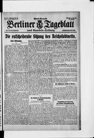 Berliner Tageblatt und Handels-Zeitung vom 18.06.1919
