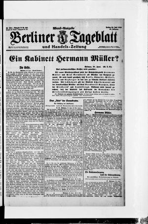 Berliner Tageblatt und Handels-Zeitung vom 20.06.1919