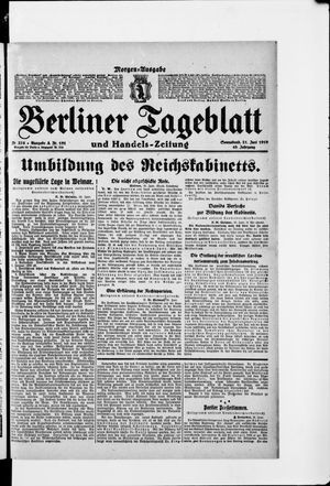 Berliner Tageblatt und Handels-Zeitung on Jun 21, 1919