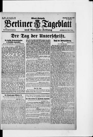 Berliner Tageblatt und Handels-Zeitung vom 28.06.1919