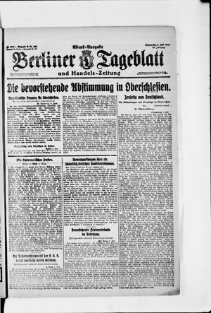 Berliner Tageblatt und Handels-Zeitung on Jul 3, 1919