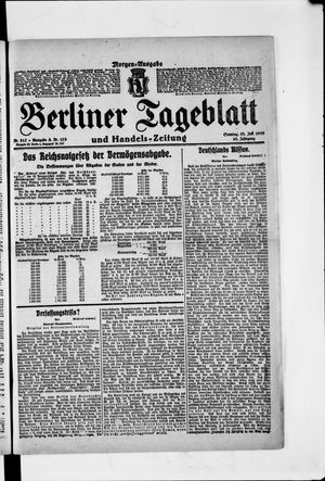 Berliner Tageblatt und Handels-Zeitung vom 13.07.1919