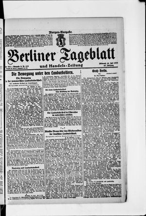 Berliner Tageblatt und Handels-Zeitung vom 16.07.1919