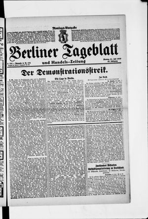 Berliner Tageblatt und Handels-Zeitung vom 21.07.1919