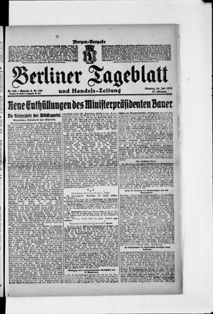 Berliner Tageblatt und Handels-Zeitung vom 29.07.1919