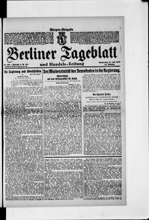 Berliner Tageblatt und Handels-Zeitung vom 31.07.1919