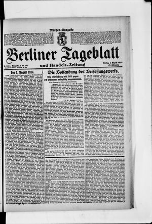 Berliner Tageblatt und Handels-Zeitung vom 01.08.1919