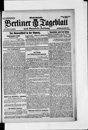 Berliner Tageblatt und Handels-Zeitung vom 01.08.1919