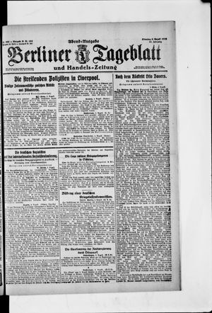 Berliner Tageblatt und Handels-Zeitung on Aug 5, 1919