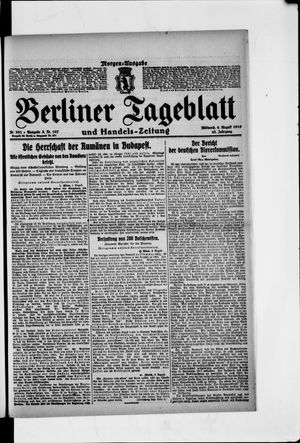 Berliner Tageblatt und Handels-Zeitung vom 06.08.1919
