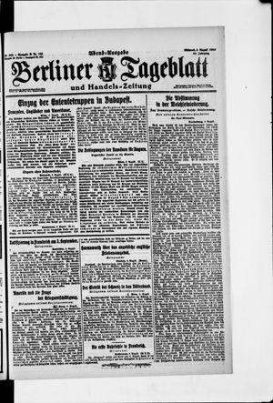 Berliner Tageblatt und Handels-Zeitung vom 06.08.1919