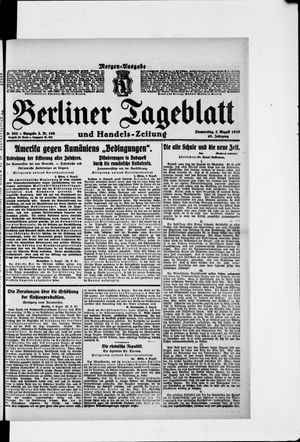 Berliner Tageblatt und Handels-Zeitung on Aug 7, 1919