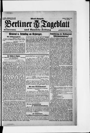 Berliner Tageblatt und Handels-Zeitung on Aug 8, 1919