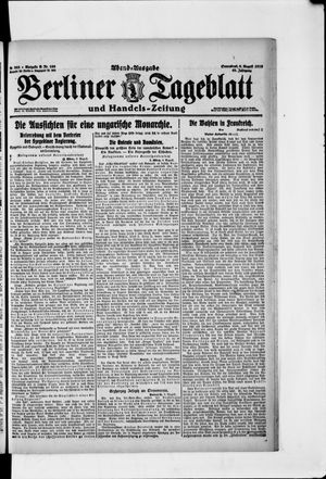 Berliner Tageblatt und Handels-Zeitung vom 09.08.1919