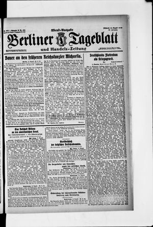 Berliner Tageblatt und Handels-Zeitung vom 13.08.1919