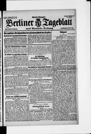 Berliner Tageblatt und Handels-Zeitung vom 15.08.1919
