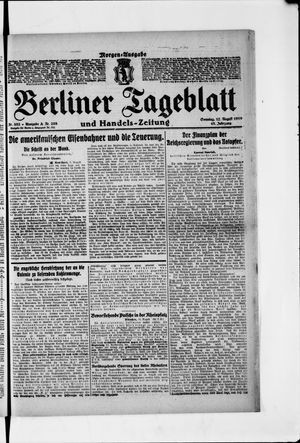 Berliner Tageblatt und Handels-Zeitung vom 17.08.1919