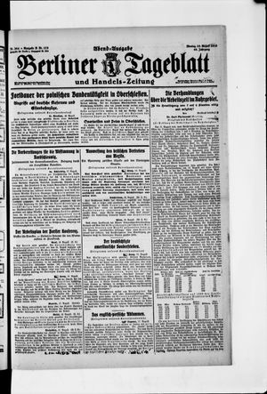 Berliner Tageblatt und Handels-Zeitung vom 18.08.1919