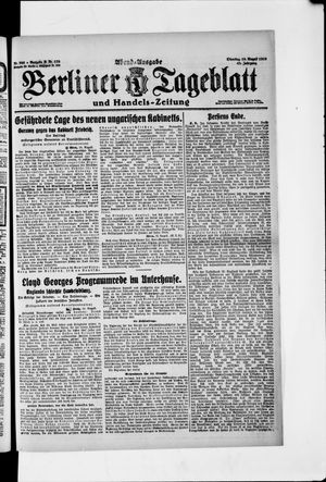 Berliner Tageblatt und Handels-Zeitung vom 19.08.1919