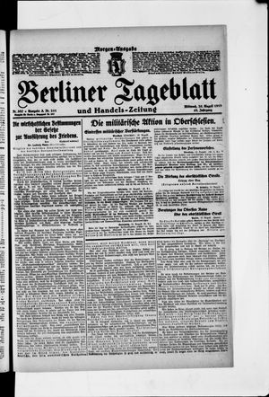 Berliner Tageblatt und Handels-Zeitung vom 20.08.1919