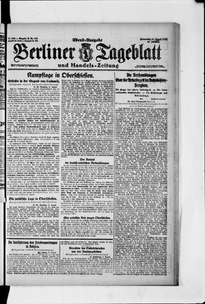 Berliner Tageblatt und Handels-Zeitung vom 21.08.1919