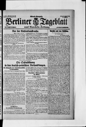Berliner Tageblatt und Handels-Zeitung vom 22.08.1919