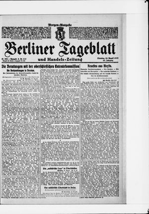 Berliner Tageblatt und Handels-Zeitung on Aug 26, 1919