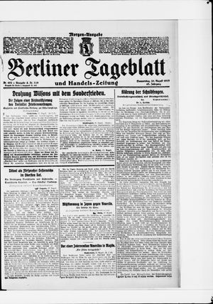 Berliner Tageblatt und Handels-Zeitung on Aug 28, 1919