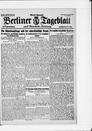 Berliner Tageblatt und Handels-Zeitung on Aug 28, 1919