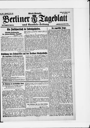 Berliner Tageblatt und Handels-Zeitung vom 29.08.1919