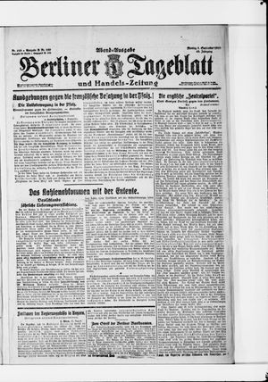 Berliner Tageblatt und Handels-Zeitung vom 01.09.1919