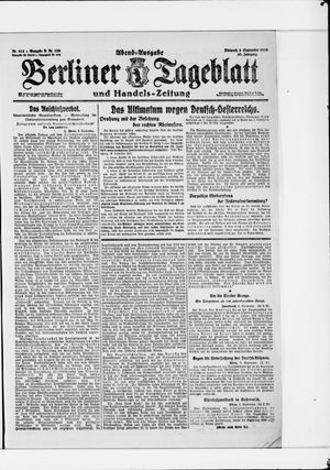 Berliner Tageblatt und Handels-Zeitung vom 03.09.1919