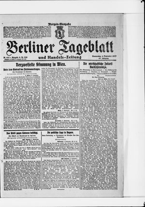 Berliner Tageblatt und Handels-Zeitung vom 04.09.1919