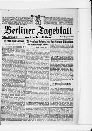 Berliner Tageblatt und Handels-Zeitung vom 05.09.1919