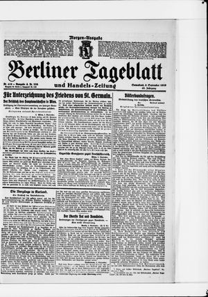Berliner Tageblatt und Handels-Zeitung vom 06.09.1919