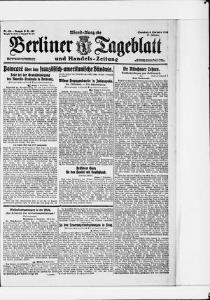 Berliner Tageblatt und Handels-Zeitung on Sep 6, 1919