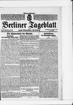Berliner Tageblatt und Handels-Zeitung vom 13.09.1919