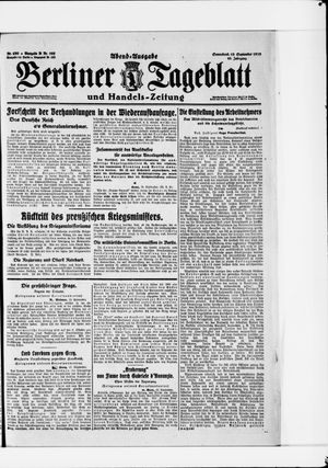 Berliner Tageblatt und Handels-Zeitung vom 13.09.1919