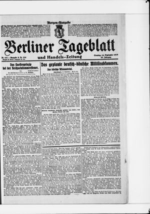 Berliner Tageblatt und Handels-Zeitung vom 14.09.1919