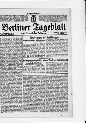 Berliner Tageblatt und Handels-Zeitung vom 15.09.1919