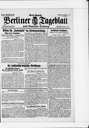 Berliner Tageblatt und Handels-Zeitung on Sep 16, 1919