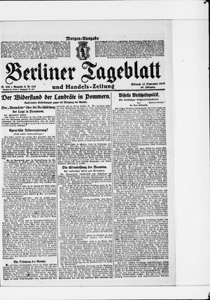 Berliner Tageblatt und Handels-Zeitung vom 17.09.1919