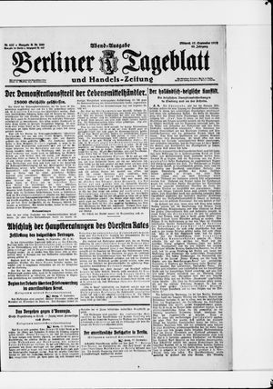 Berliner Tageblatt und Handels-Zeitung vom 17.09.1919