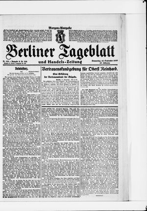 Berliner Tageblatt und Handels-Zeitung vom 18.09.1919