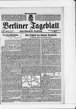 Berliner Tageblatt und Handels-Zeitung vom 21.09.1919
