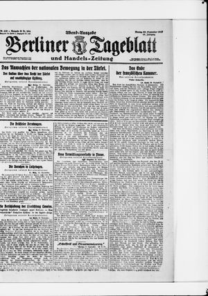 Berliner Tageblatt und Handels-Zeitung vom 22.09.1919