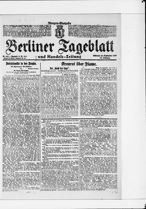 Berliner Tageblatt und Handels-Zeitung vom 24.09.1919