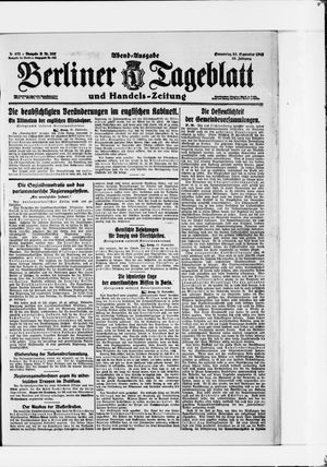 Berliner Tageblatt und Handels-Zeitung vom 25.09.1919