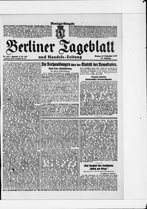 Berliner Tageblatt und Handels-Zeitung vom 29.09.1919
